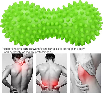 PVC Peanut Massage Ball, Peanut Massage Roller, Spiky Massage Ball, Yoga Spike Ball for Muscle Hand Planta Pedis Relaxation (Green)