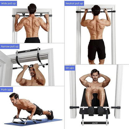 Upgrade Pull Up Bar for Doorway - Max Capacity 330 lbs, Portable Upper Body Workout Bar for Strength Training