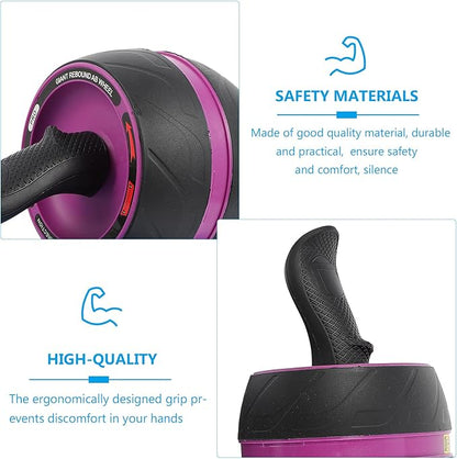Exercise Roller Wheel with Automatic Rebound Abs Core Trainer for Home Gym Fitness Strength Training Men and Women Abdominal Workout Equipment