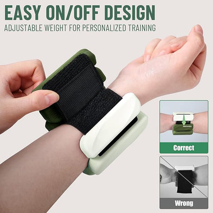 Wrist & Ankle Weights for Women and Men, 2lbs/4lbs Pairs Adjustable Silicone Weighted Bangles for Arm & Leg Workouts, Perfect for Pilates, Barre, Yoga, Walking & Home Fitness 24055