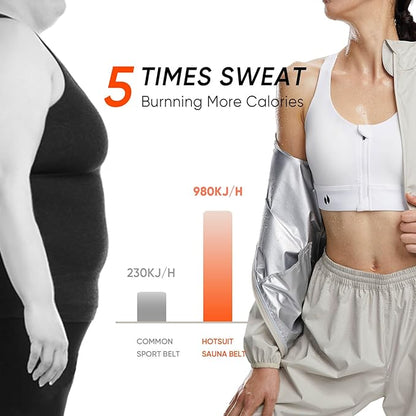 HOTSUIT Sauna Suit Women Machine Washable Sweat Sauna Jacket Pants Anti Rip Sweat Suits for Gym Workout
