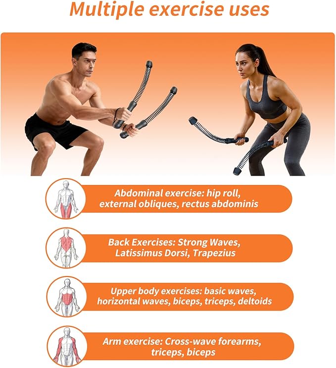 Upgraded Ropeless Battle Ropes for Home Gym, Weighted Workout Ropes for HIIT, Cardio and Strength Training Fitness Equipment