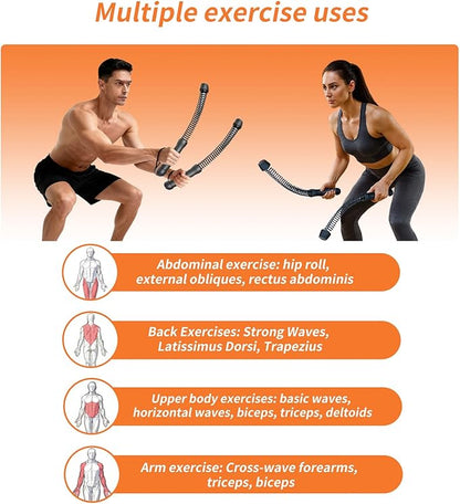 Upgraded Ropeless Battle Ropes for Home Gym, Weighted Workout Ropes for HIIT, Cardio and Strength Training Fitness Equipment
