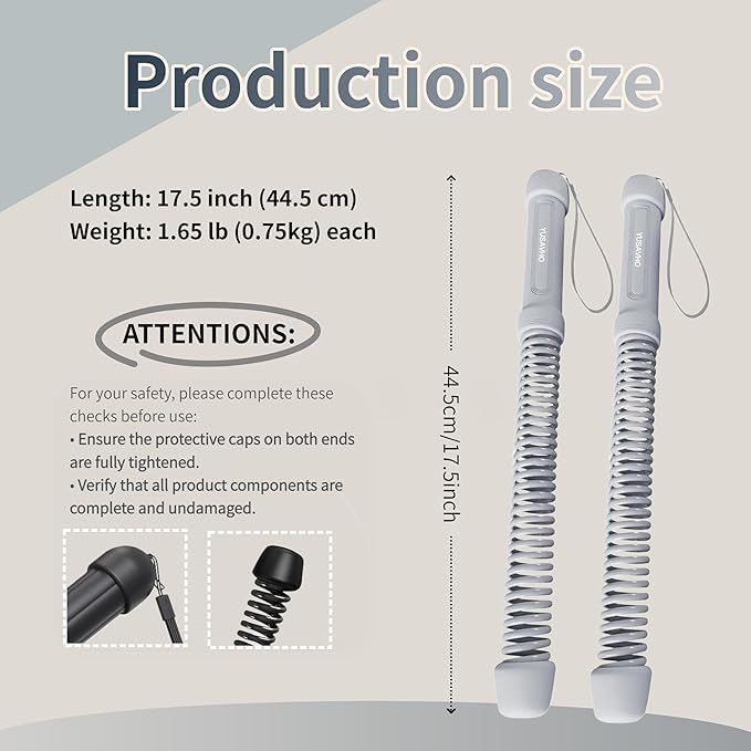 Ropeless Battle Ropes for Home Gym-Portable Cordless Training Rope Fitness Equipment for Men & Women,Weighted Workout Ropes for HIIT,Versatile Exercise Equipment for Home and Travel Exercise(Grey)