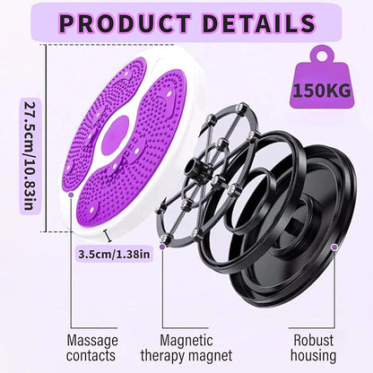 2 PCS Ab Twist Waist Disc Board,Waist Twister Machine Exercise with Leather Tape Measure Aerobic Exercise Fitness Machine with Pull Rope for Home Office Foot Massage
