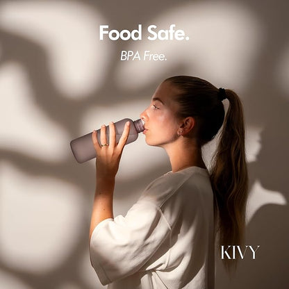 KIVY Slim Water Bottle 22oz [Lightweight & Shatterproof] - Small Drinking Waterbottle - Tritan Bottle Without Straw for School, Sport & Travel - Drinking Bottle Dishwasher Safe, BPA Free - Sage Green