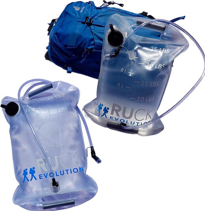 HydroRuck Pro Water Weight Bag for Rucking, 25 lbs Capacity, with Hydration Tube and Wide-Mouth Fill