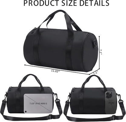 Mini Gym Bag for Women Small Duffle Bag Mini Gym Tote Bag Sport Bag for Yoga Swimming Dance (Black)