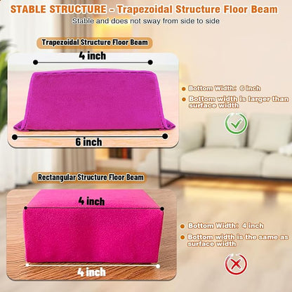 MARFULA 6 FT / 8 FT / 9 FT Folding Gymnastics Beam Foam Balance Floor Beam - Extra Firm - Suede Cover - Anti Slip Bottom with Carry Bag for Kids/Adults Home Use
