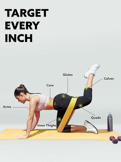 Hot Shapers Resistance Bands for Working Out – Exercise Bands Resistance Set for Women & Men – Home Gym Equipment for Strength Training, Stretching, Physical Therapy, Glutes & Full-Body Workouts