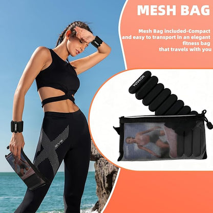 Wrist Weights, Silicone Adjustable Ankle Weights for Women Men - Strengthen Arms and Legs Ideal for for Home Gym Workout, Running, Yoga, Pilates, Barre, Exercise, Strength Training