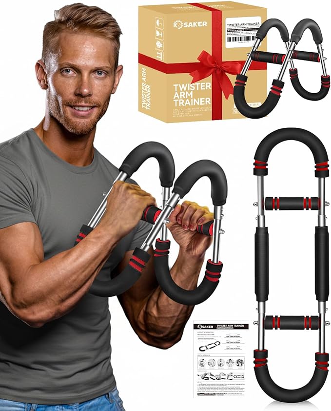 2026 New Saker PowerTwist Arm Trainer, Adjustable Forearm Strengthener, Arm Exercise and Chest Workout Equipment for Home Gym, for Men, Ideas for Fitness Enthusiasts