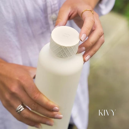 KIVY Slim Water Bottle 22oz [Lightweight & Shatterproof] Leak Proof Bottle for Women & Men - Clear plastic water bottle no straw - Dishwasher Safe Tritan Bottle BPA Free