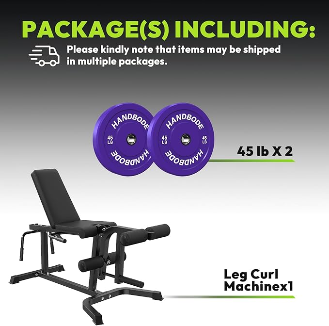 Leg Extension and Curl Machine, Adjustable Leg Curl Machine with Weight Plates Set, Seated Leg Extension and Lying Curl Machine for Lower Body Workouts, Leg Workout Equipment for Home Gym