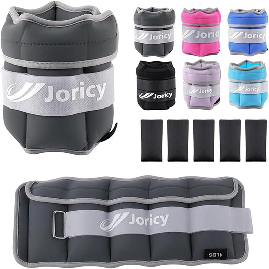 Adjustable Ankle Weights for Women Men 1/2/3/4/5/6/8/10/12/20 LBS 1 Pair Wrist Leg Arm Weights with Removable Weight Strength Training Weight for Walking Running Fitness Physical Therapy