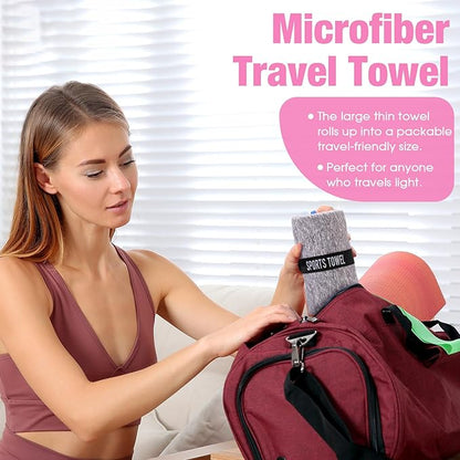 Peryiter 8 Pack Microfiber Quick Dry Gym Towels, Odor-Free Absorbent Fiber, Fast Drying Working Out Towel for Men & Women Hot Yoga Sweat Sports Exercise Fitness Gear(Bright Color)