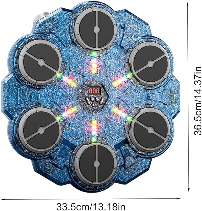 Music Boxing Machine, 9-Speed Wall-Mounted Punching Machine with LED Light Reaction Training, Smart Boxing Training Equipment for Adults and Boys, Indoor Gym Workout Exercise Fitness for Doorway,