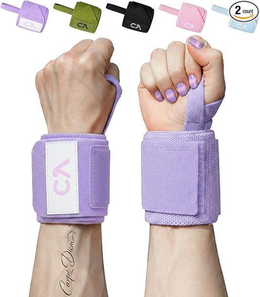 Wrist Wraps for Weightlifting – 12"-18" Adjustable Wrist Support with Thumb Loop, Stable Gym Straps for Bench Press, Powerlifting & Strength Training