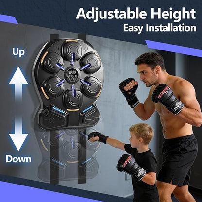 Smart Music Boxing Machine with LED Lights & Bluetooth Speaker – Interactive Punching Bag for Fitness, Rhythm Training & Stress Relief – Home Gym Equipment for Adults and Child with 8 Hitting Points