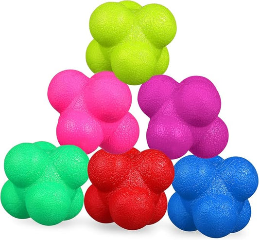 Hemoton 6pcs Exercise Balls Fitness Reaction Balls Hexagonal Reflex Sports Training Fun Training Toys for Boys and Girls