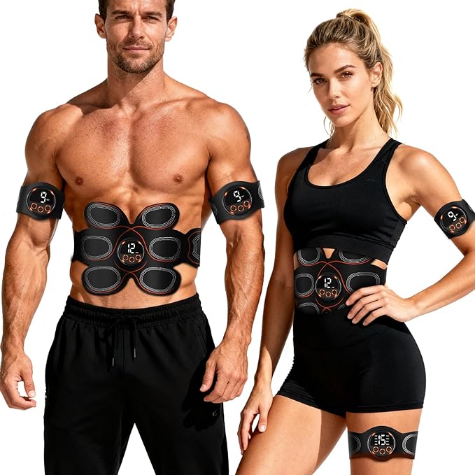 ABS Muscle Stimulator, Ab Toning Trainer Fitness Belt, Workout Equipment for Abdomen, Arms and Thighs