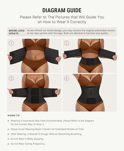 FeelinGirl Waist Trainer Belt Waist Cincher Trimmer Ab Belt Tummy Control Body Shaper with Triple Wrap Women and Men