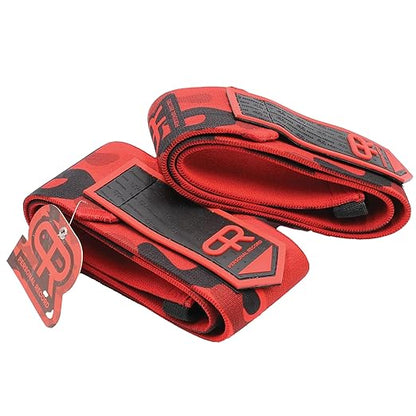 Elbow Wraps for Weightlifting - Heavy Duty Construction, 25% More Elasticity, Reinforced Stitching, Extra Wide Fastener, Easy to Adjust, (Red Camo)