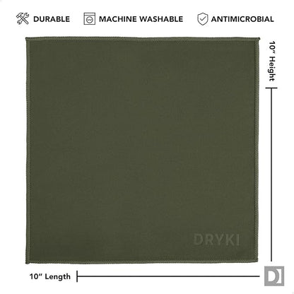 Pocket-Sized Sweat Towels - The Original Sweat Absorbing Handkerchiefs - Quick-Dry Microfiber Sweat Rags for Face, Hands, & Body - Men & Women - Gym, Sports, and Work (Green: 5 Pack)