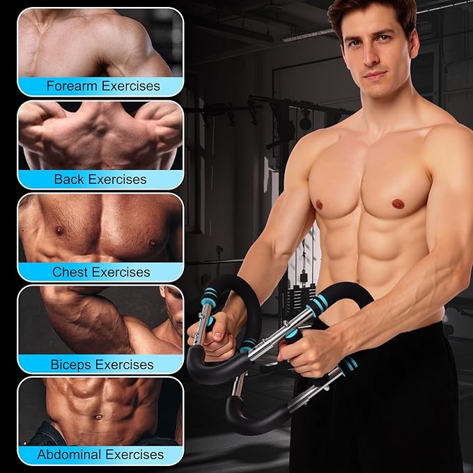 Premium Twister Arm Trainer, Adjustable 40-100lb Chest Workout Equipment for Men & Women, Portable Detachable Design for Home Gym, Arm Chest and Shoulder Muscle Strength Exerciser Training