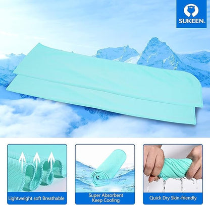 Sukeen Cooling Towels for Neck and Face (40"x12"), Soft Breathable Cooling Towel for Hot Weather, Cooling Neck Wraps, Sweat Towel for Gym, Sport, Running, Workout, Camping, Fitness