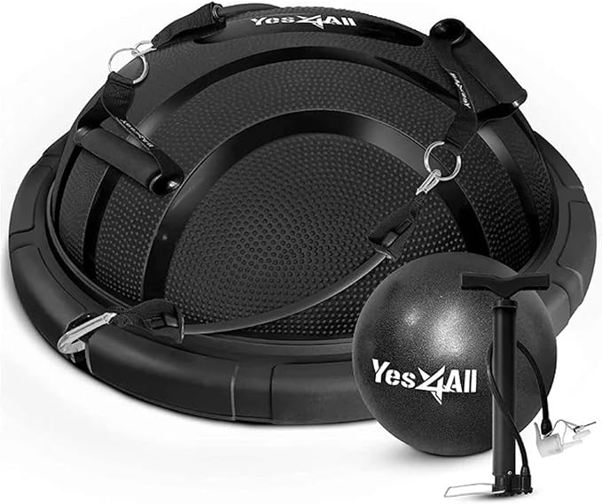 Yes4All 880LBS Half Ball Balance Trainer, Pilates Balance & Stability Ball for Exercises, Home Gym, Floor & Full Body Workouts