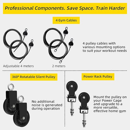 LAT Pulldown Pulley System for Home Gym Cable Machine Pulley Attachment Set Power Cage Weight Lifting Workout Kit