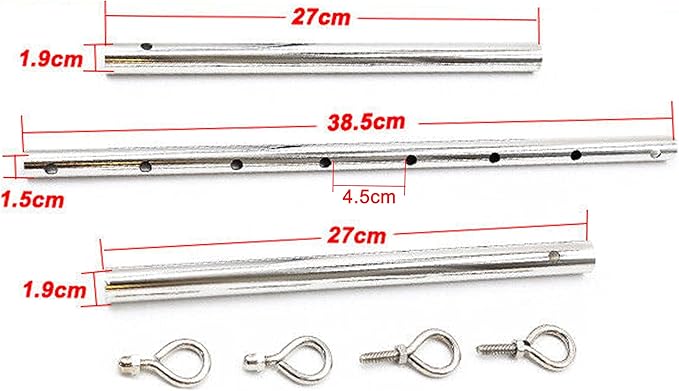 Stainless Steel Silver Adjustable Pilates Bar Set Sports Aid Training Fitness Gear (Silver A)
