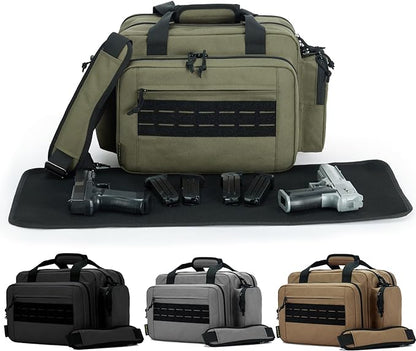 VEAGIA Range Bag,Pistol Case,Gun Range Bags For Handguns And Ammo Pouch 2 Pistols Soft Carrying Shooting Bag