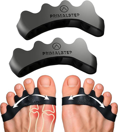 VYCE PrimalStep Toe Separators, Spreaders, Spacers, Straightener to Correct Toes for Men and Women, Bunion Corrector, Plantar Fasciitis and Athletic Mobility, Large