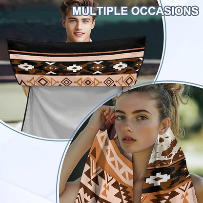 Bulopur Highland Cow Sweat Proof Towel for Car Seat Soft Comfortable Removable Car Seat Towel Front Seats Cover After Gym Beach Yoga Workout Aztec Automotive Accessories