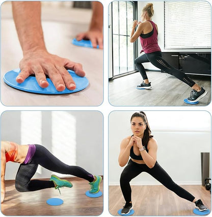 Exercise Core Sliders Glid Discs 2 Pack - Dual-Sided Workout Sliding Discs for Home Gym, Pilates, Physical Therapy, Ab & Full Body Training