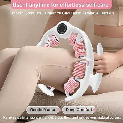 Cellulite Massage Roller, Cellulite Roller for Legs & Body, Handheld Muscle and Fascia Massager for Arms Waist Stomach, Anti Cellulite Massager Stick for Relaxation