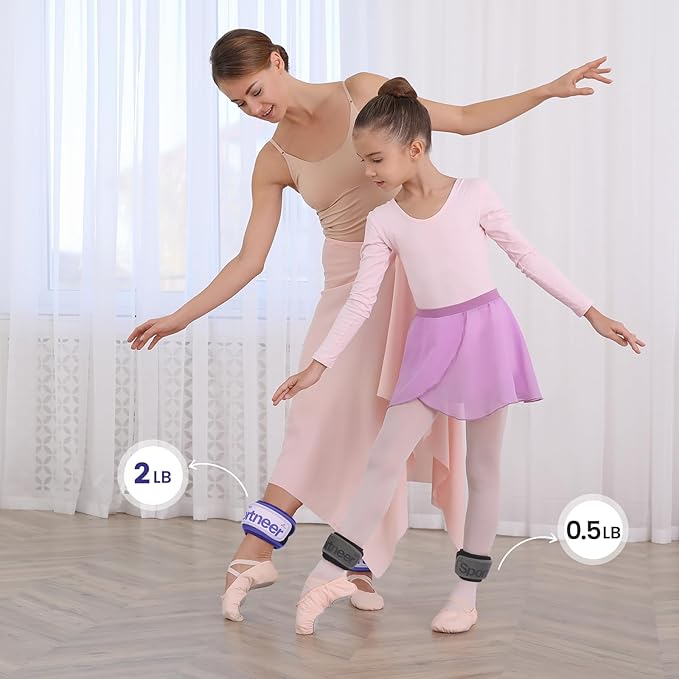 Sportneer Ankle Weights 0.5/1/2/3/5 LBS 1 Pair Wrist Leg Arm Weights for Women Men Kids Child with Adjustable Straps, Strength Weighted for Jogging Running Walking Fitness Gym Workout