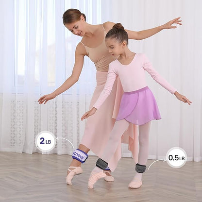 Sportneer Ankle Weights 0.5/1/2/3/5 LBS 1 Pair Wrist Leg Arm Weights for Women Men Kids Child with Adjustable Straps, Strength Weighted for Jogging Running Walking Fitness Gym Workout