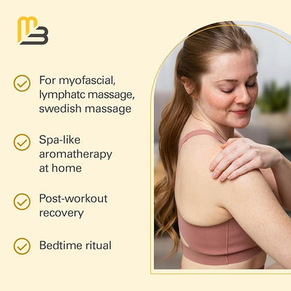 Lymphatic Massage Oil for Massage Therapy - Lymphatic Drainage Oil for Body Care Circulation & Detox Support with Ylang Ylang, Ginger, Lavender, Grapeseed, Vitamin E & Stem Cell (8 Fl Oz) by M3