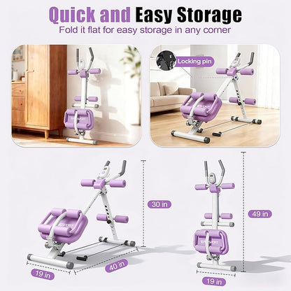 EPHESPORT Multifunctional Ab Machine, Crunch & Sit-Up Core Trainer for Stomach & Ab Workout, Adjustable & Foldable Exercise Equipment, Knee/Back Support, Full Body Workout for Home Gym