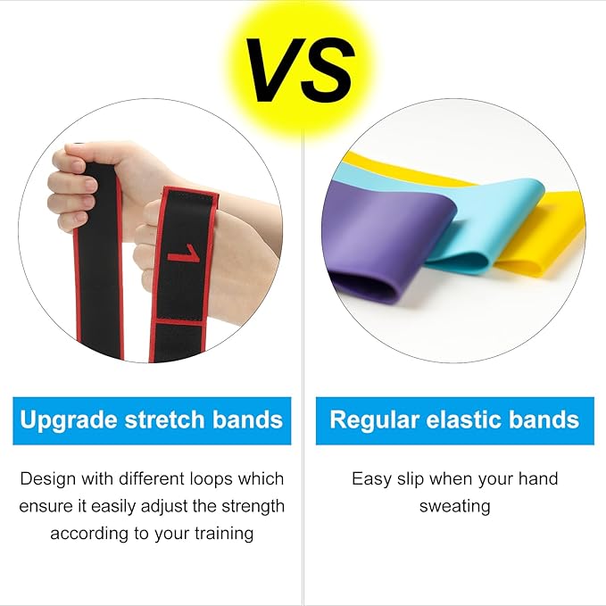 PATIKIL Exercise Bands, Yoga Stretching Strap Latin Elastic Bands for Physical Dance Stretch Pilates Resistance Bands