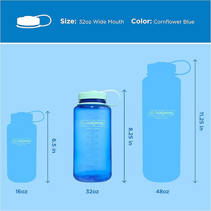 Nalgene 32 oz Wide Mouth Water Bottle | BPA-Free, Durable & Leak Proof, Lightweight Bottle for Hiking & Gym, Work & Travel