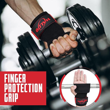 Weight Lifting Wrist Strap，Double Layer Leather Wrist Wraps with Neoprene Padding for Weightlifting & Deadlifts – Adjustable Gym Straps for Men & Women