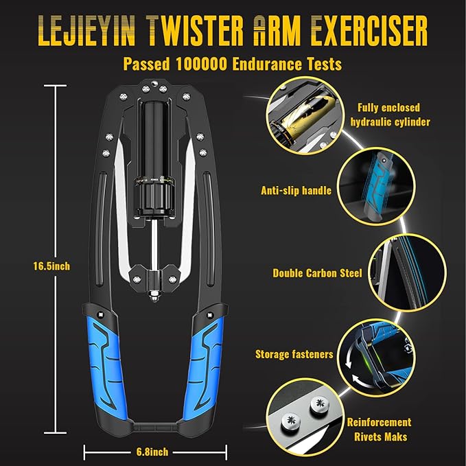 LEJIEYIN Twister Arm Exerciser - Adjustable 22-440lbs Hydraulic Power/Home Chest Expander/Shoulder Muscle Training Fitness Equipment/Arm Enhanced Exercise Strengthener