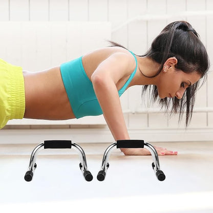 2pcs Push up Bars Home Workout Equipment Steel Pushup Stands with Non-slip Base Portable Upper Body Exercise Equipment for Strength Training