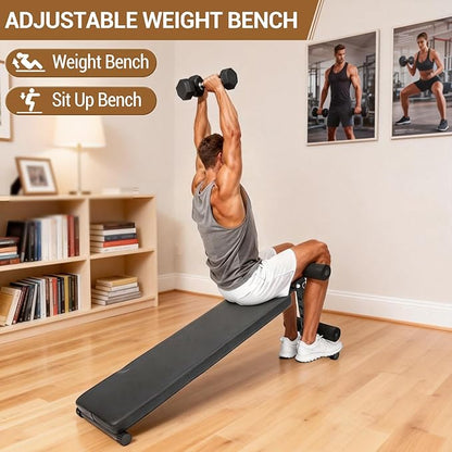 Sit-Up Bench, Folding Adjustable Home Gym Workout Bench for Ab Exercise,Easy Assembled,Weight Capacity 220 LBS