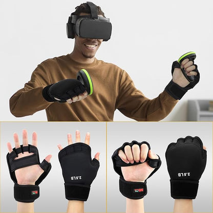 Weighted Hand Gloves 5lb(2.5lb Each), Soft Iron Fitness Gloves, Washable, for Gym Boxing Swimming Strength Training