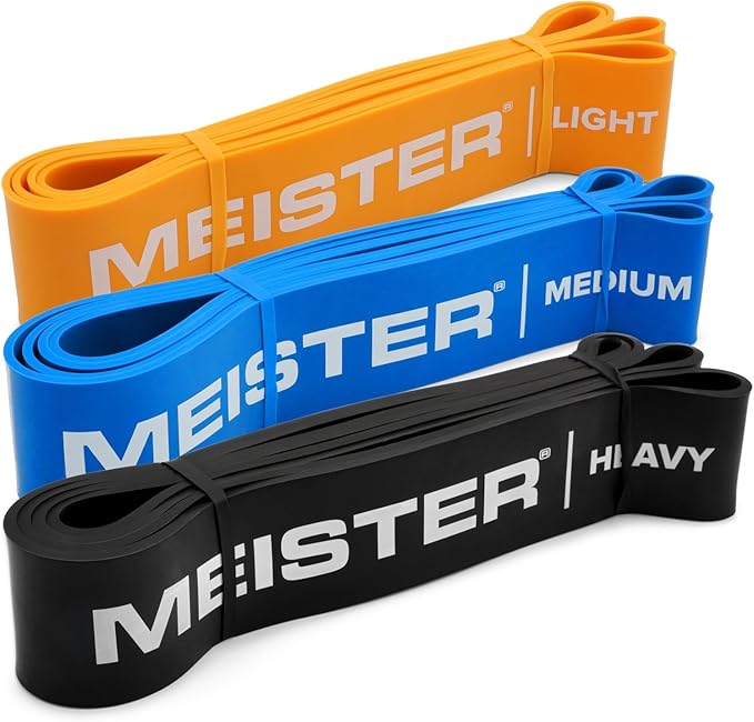 Meister X Band Comfort-Width 41" x 2" Resistance Bands - X-Wide Premium Loop Bands